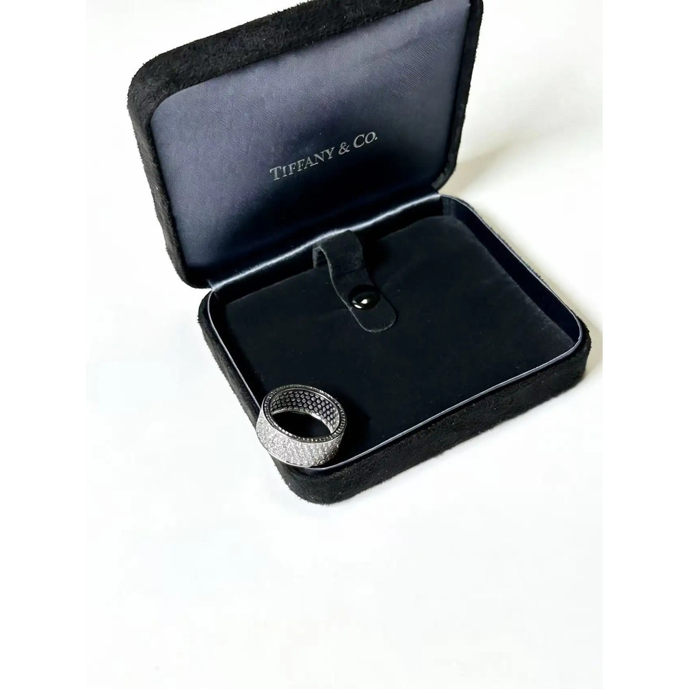Tiffany & Co. Full-Diamond Wide Plain Band Ring - Picture 4 of 8